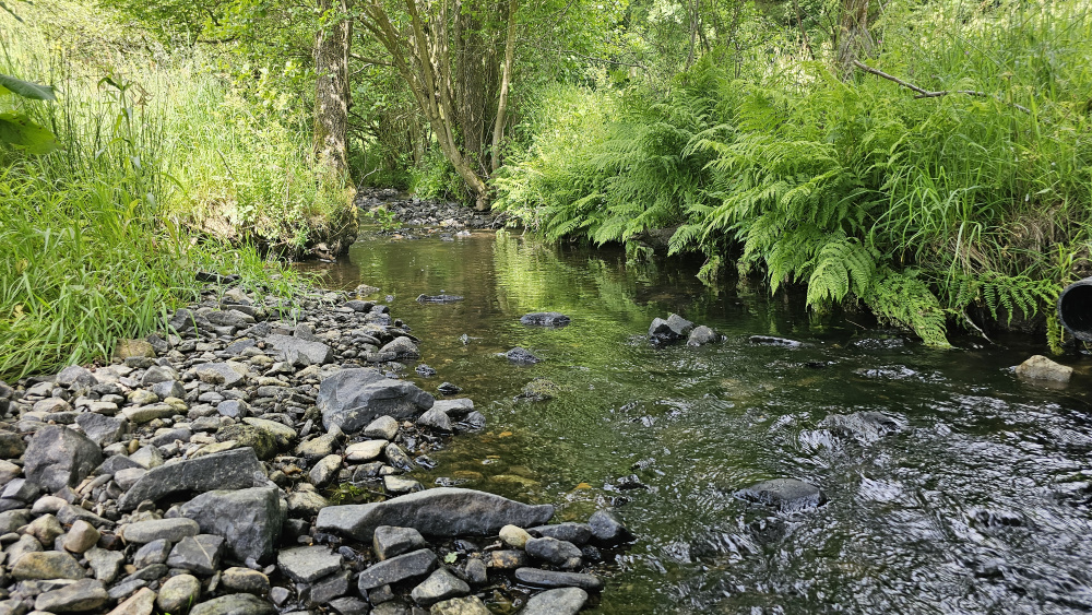 The River West Onny marking the south east boundary