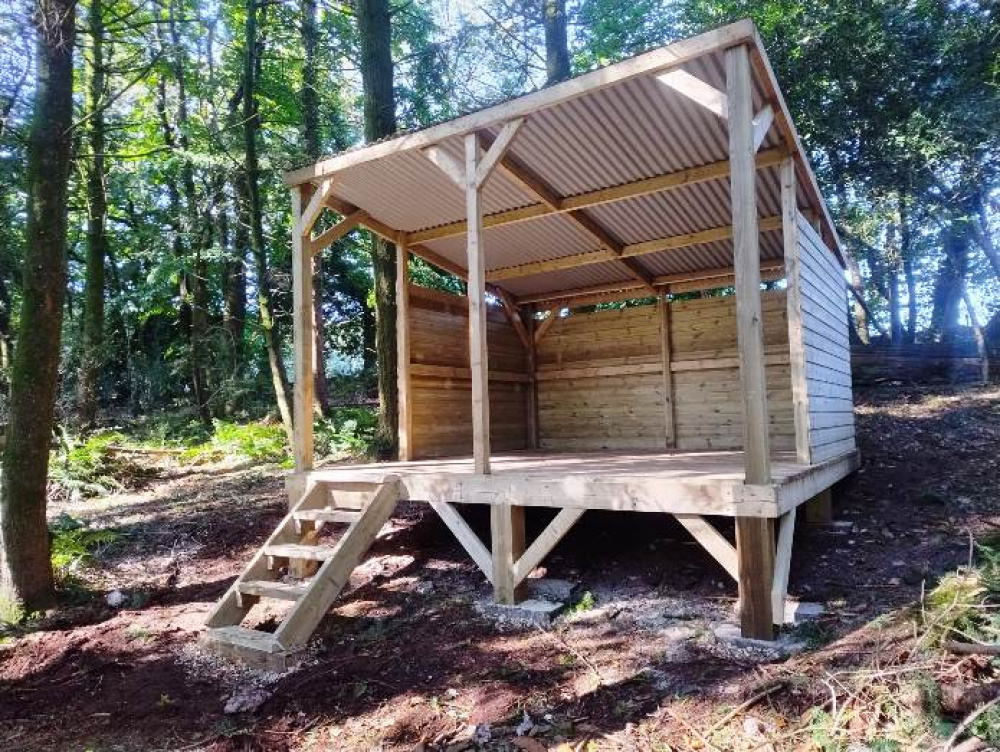 Useful shelter area when visiting the woodland